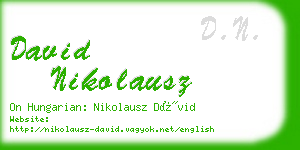 david nikolausz business card